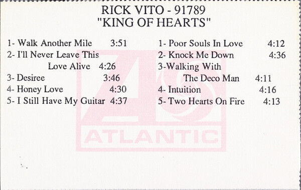 Rick Vito - King Of Hearts (Cass, Advance) (Very Good Plus (VG+)) - 2556292791