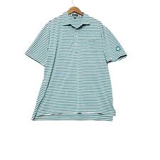 Peter Millar Summer Comfort 4E Polo Shirt XL Green Striped Golf Pocket Logo picture