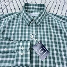Peter Manning Shirt Men Size 2 Green Check Button Up Everyday Dress Standard Fit picture