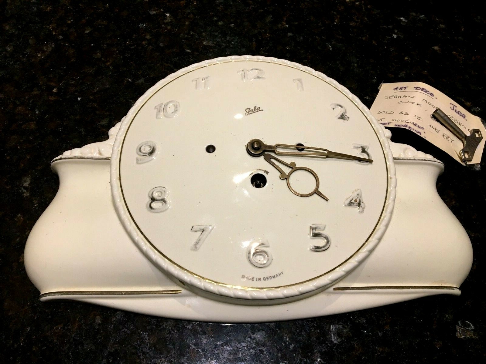 Juba German Made Art Deco Clock1930's10164Ceramic 'n/working