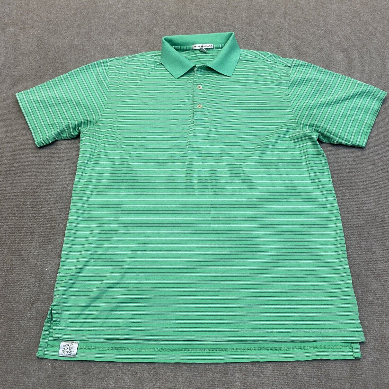 Peter Millar Golf Polo Shirt Mens Medium Green Cotton Country Club Golfer