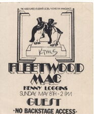 FLEETWOOD MAC 1977 RUMOURS TOUR SANTA BARBARA BACKSTAGE GUEST PASS / KTMS / EX picture