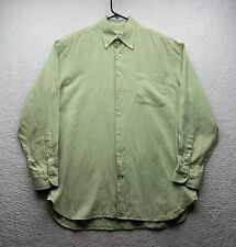 VTG Peter Millar Button Up Shirt Mens Medium M Golf Green Linen Blend Cassique picture