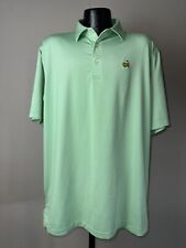 Men’s Peter Millar Masters Green Striped Augusta Polyester Short-Sleeve Polo XL picture