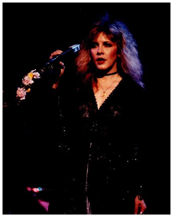 Fleetwood Mac Stevie Nicks Sensual Black Lace Concert Costume Vintage 8x10 Photo