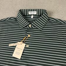 Peter Millar Summer Comfort Polo Shirt Mens Small Green Striped Golf Activewear picture