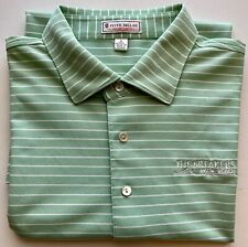 PETER MILLAR Summer Comfort The Breakers Palm Beach light green stripe SS polo L picture