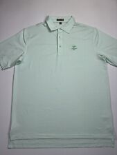 Peter Millar Summer Comfort Polo Shirt Mens Large Green Cypress Point Club READ picture