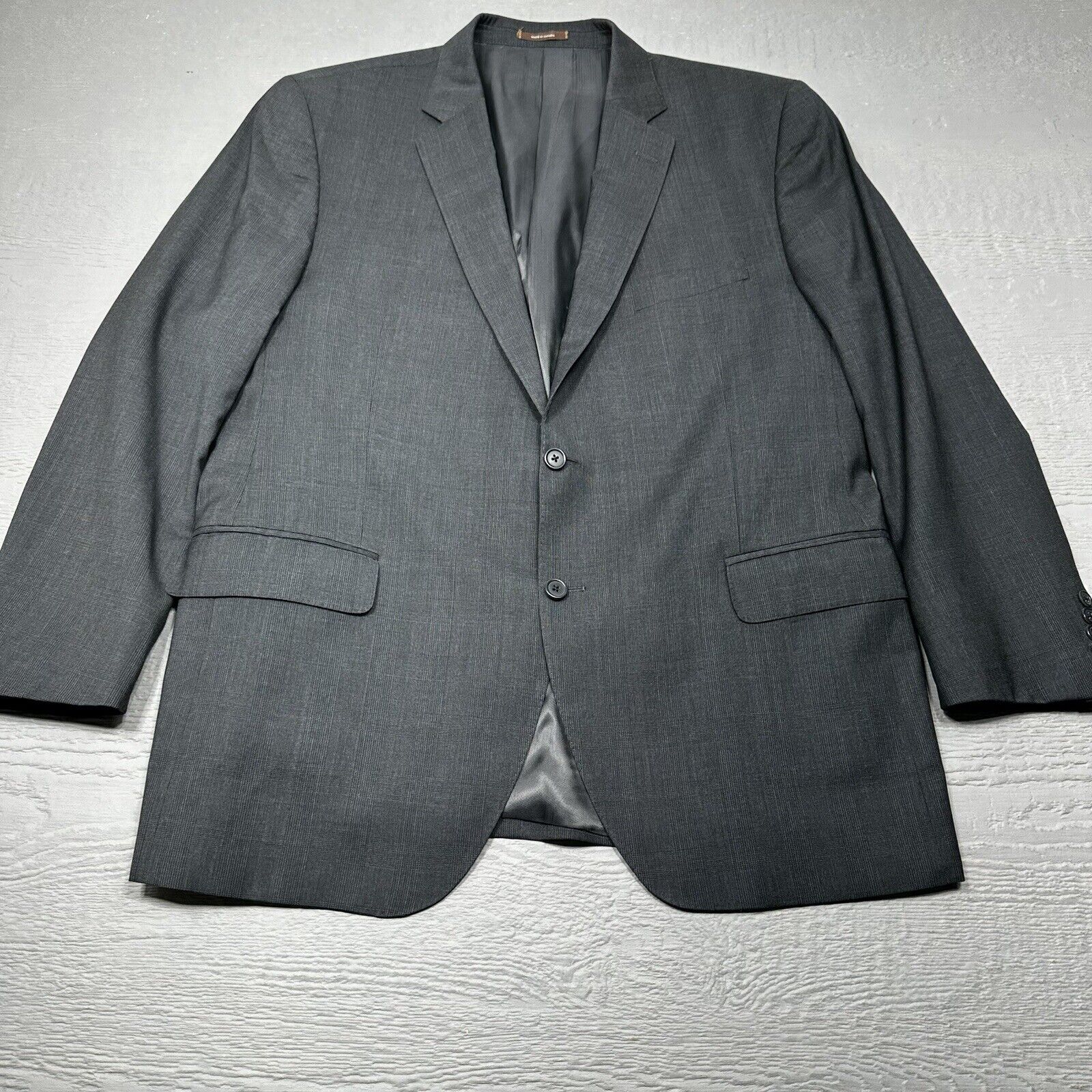 Peter Millar Blazer Mens 46R Gray Wool Union Made Single Breast Two Buttons EUC