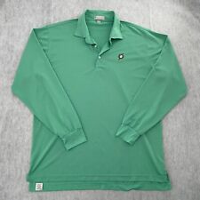 Peter Millar Shirt Adult Extra Large Green Polo Long Sleeve Chief Golf Mens XL picture