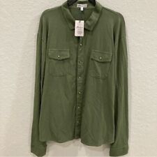 New Peter Millar Olive Green Pima Cotton Long Sleeve Button Down XXL picture