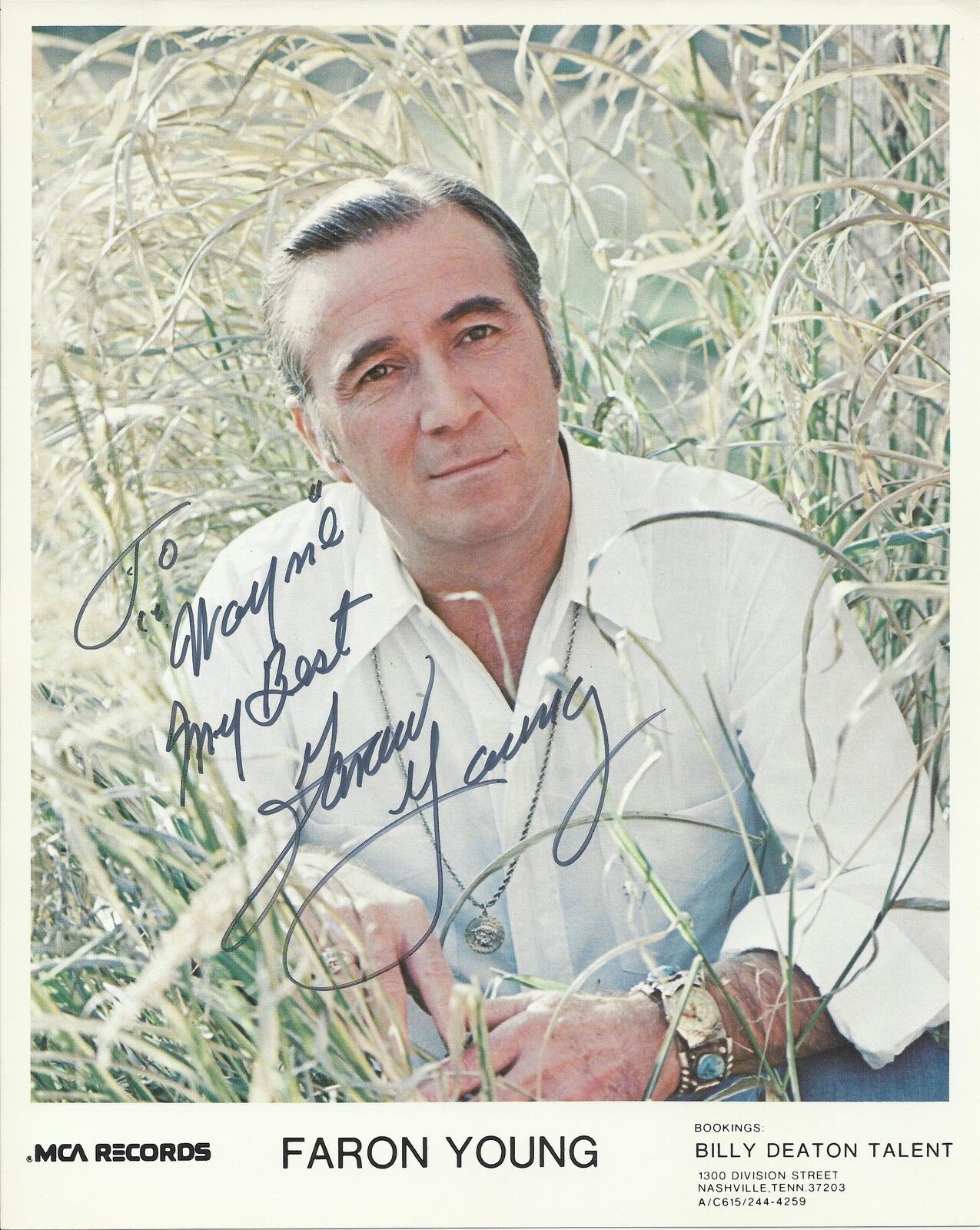Faron Young - Original Autographed 8x10 Signed MCA Records Promo Photo