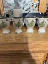 Beatrix Potter Peter Rabbit Green Easter Ceramic Egg Holder Cups Set of 4 picture