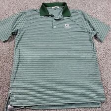Peter Millar Polo Shirt Mens Large Green Striped Bandon Dunes Short Sleeve  picture