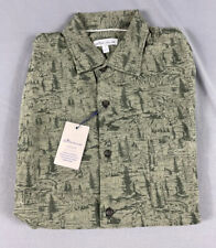 Peter Millar Sport Shirt Crown MS ROCK CREEK PRINT LS Large Green OLEAF $148 picture
