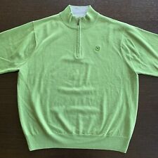 Peter Millar 100% Merino Wool XL Green Pullover 1/4 Zip PreOwned Discolored READ picture