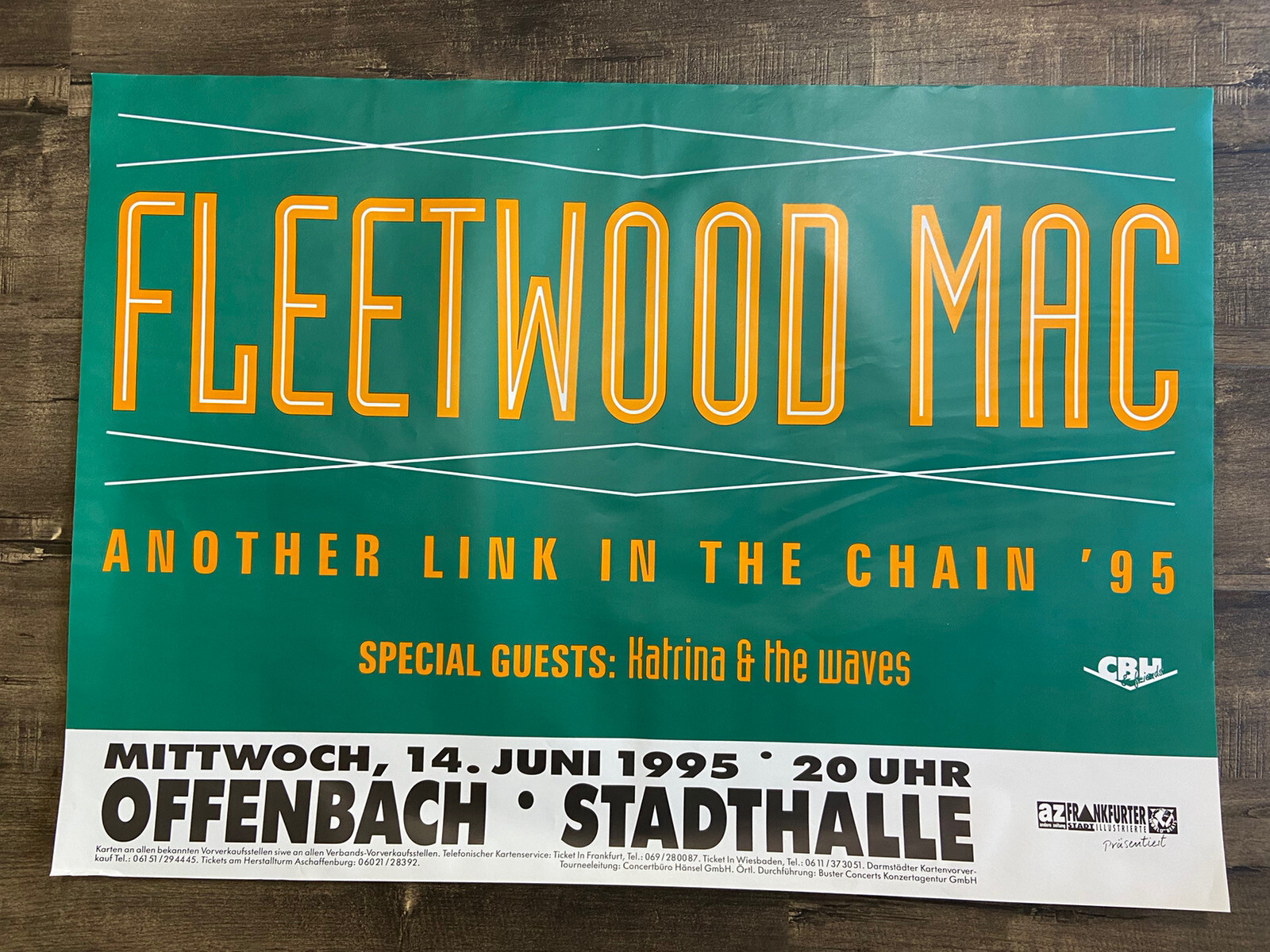 Vintage Fleetwood Mac Tour Concert Poster German Venue Large for Sale ...