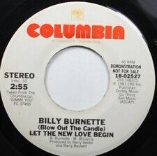Rock Promo 45 Billy Burnette - (Blow Out The Candle) Let The New Love Begin / (B picture