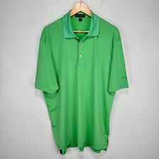 Peter Millar Summer Comfort Polo Shirt Men Large Green Wicking Stretch Golf FLAW picture