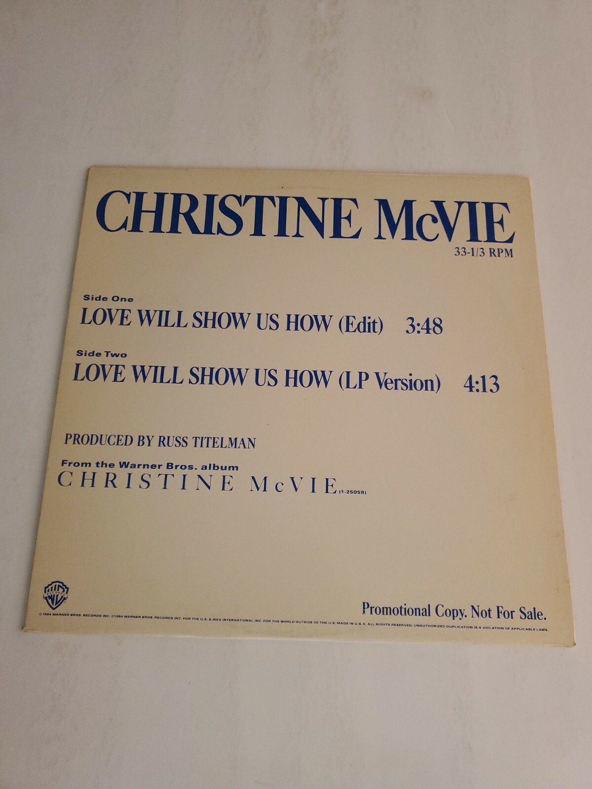 CHRISTINE McVIE Love Will Show Us How 12 CHRISTINE McVIE Love Will Show Us How 12