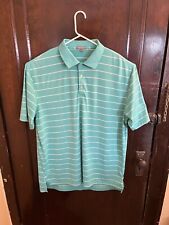 Peter Millar Summer Comfort Men's Short Sleeve Green Striped Golf Polo Shirt XL picture