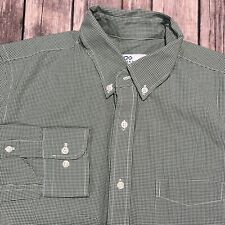 Peter Manning Gingham Plaid Long Sleeve Button Shirt Mens 2 Green White Cotton picture