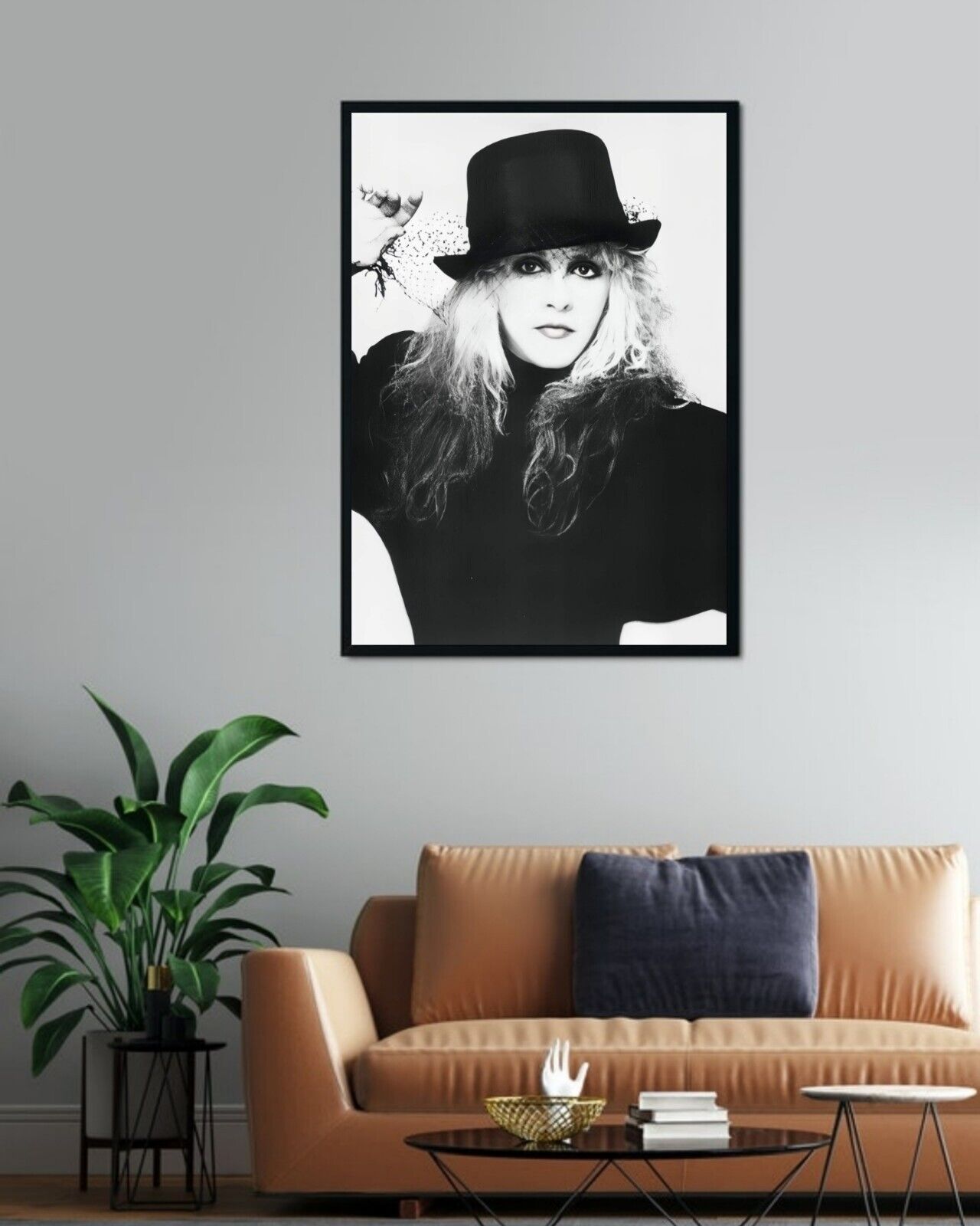 Stevie Nicks Vintag RARE Fine Art Print  B&W  HQ FRAMED Wall Decor 