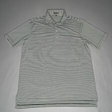 Peter Millar Polo Shirt Mens Large Green Striped Summer comfort Logo Golf Casual picture
