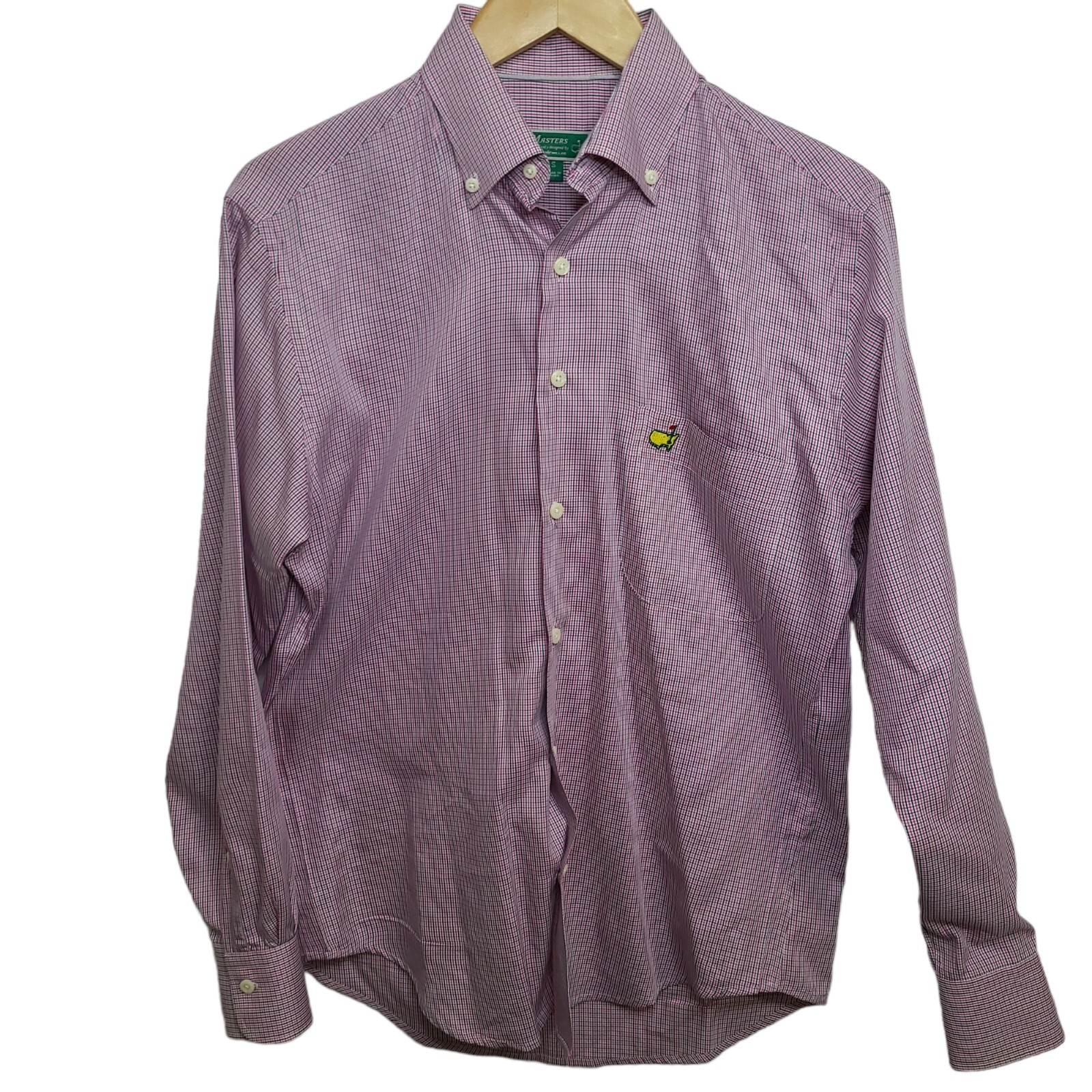 Peter Millar PGA Masters Golf Button Down Shirt Mens SZ S Logo Pink