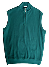 Peter Millar Golf Vest Mens L Quarter Zip Pullover Stretch Pima Cotton Green picture