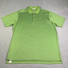 Peter Millar Polo Shirt Adult 2XL Green Blue Striped Golf Casual Mens picture