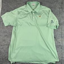Peter Millar Summer Comfort Polo Shirt Mens XL Green Aqua Golf Embroidered Eagle picture