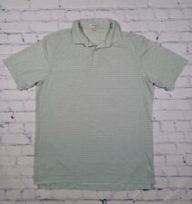Peter Millar Shirt Mens M Green Gray Striped Polo Short Sleeve Golf picture