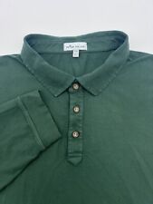 Peter Millar Crown Men's XXL Green Lava Wash Jersey Long Sleeve Polo Shirt picture