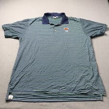 Peter Millar Polo Shirt Mens XL Blue Green Kiawah Ocean Course Golf Logo Striped picture
