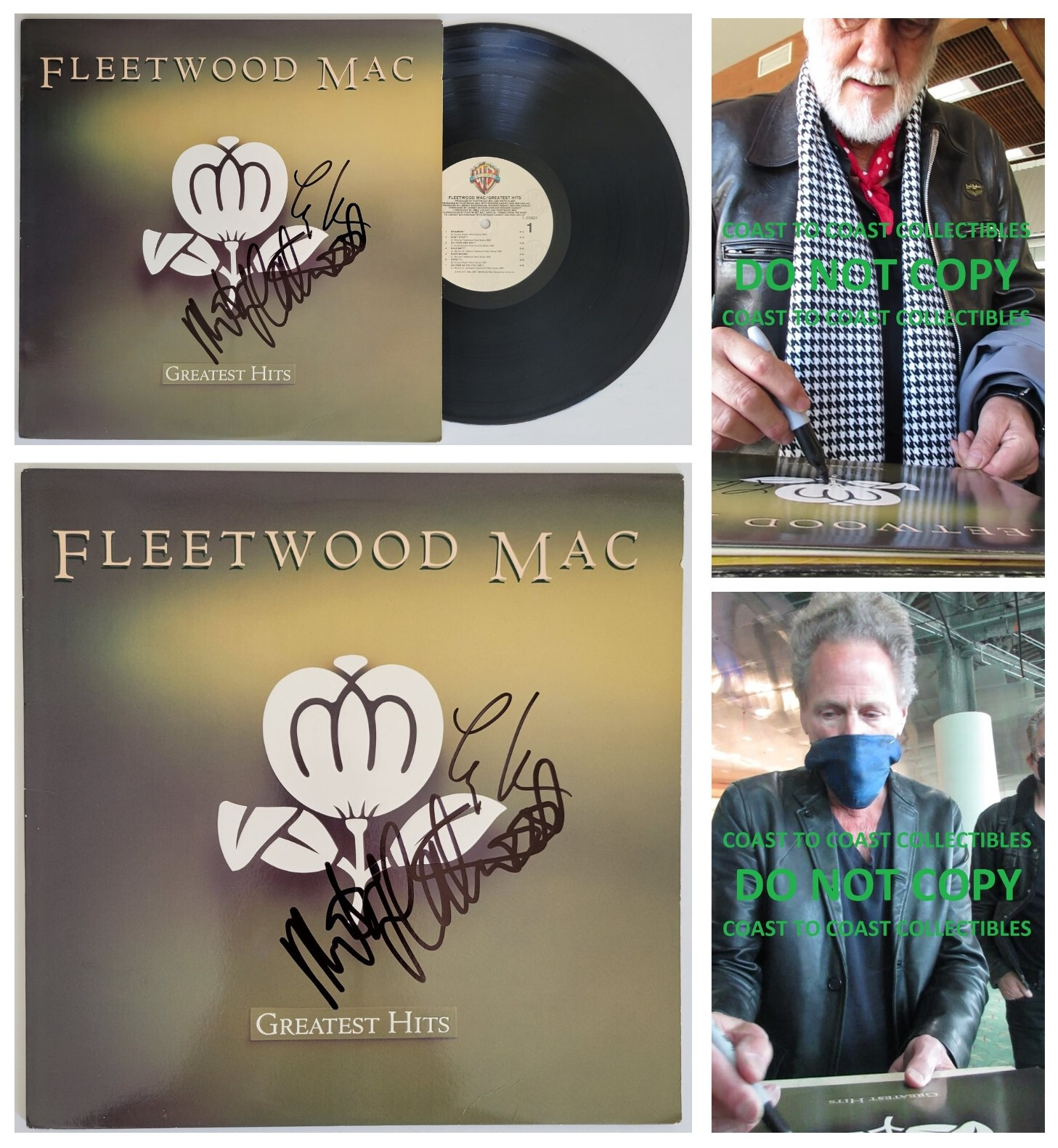 Mick Fleetwood Lindsey Buckingham signed Fleetwood Mac Greatest Hits