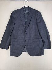 Peter Millar Blazer Mens 42 Blue Canada Wool Charcoal Plaid Dual Vents Jacket picture