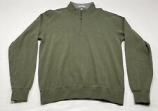 Peter Millar Sweater Mens Medium Green 1/4 Quarter Zip Long Sleeve Golf Pullover picture
