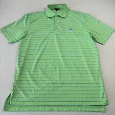 Peter Millar Summer Comfort Element 4 Men's Polo Shirt Golf Striped Green Sz M picture