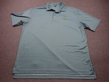 Masters Peter Millar Golf Polo Shirt Men's XL Blue Green Geometric Stretch picture