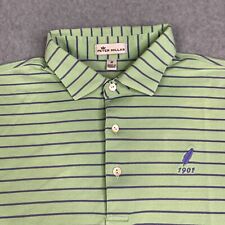 Peter Millar Polo Shirt Adult Medium Mint Lavender Striped Rugby Casual Mens picture