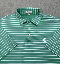 Peter Millar Summer Comfort Polo Shirt Men's XL Green Striped Performance Golf picture