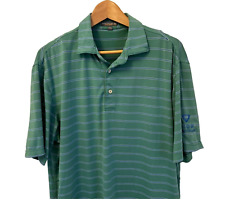 Peter Millar Jersey Polo Shirt Green Stripes Size Med picture