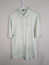 Peter Millar Polo Shirt Men's Large Green Striped Summer Comfort Golf Stretch picture