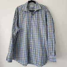 Peter Millar Blue Green Plaid Long Sleeve Button Front Shirt Mens Size XXL  picture
