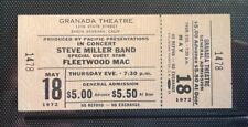 Fleetwood Mac Steve Miller Ticket Vintage 1972 Unused, Granda Theatre RARE picture