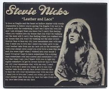 Stevie Nicks Laser Etched Lyrics & Band Art Black Leatherette Plaque C3 picture