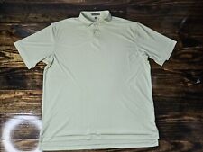 Peter Millar Summer Comfort Green White Horizontal Stripes Mens Polo Shirt L picture
