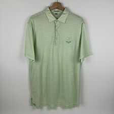 Peter Millar Pinehurst Golf Polo Shirt Cotton Striped Green Mens Medium M picture