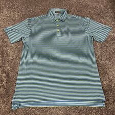 Peter Millar Polo Shirt Mens Extra Large XL Green Stripes Summer Comfort Golf picture